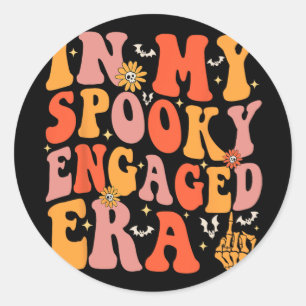 Sticker Rond Dans mon ère Éffrayante engagée Mariage Super Brid