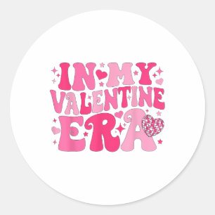 Sticker Rond Dans Mon Ère Valentine Retro Valentines Day Femmes