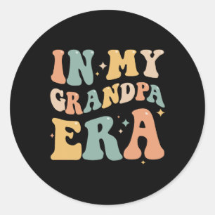 Sticker Rond Dans Mon Grand-Père Époque Amour Super Retro Papa 