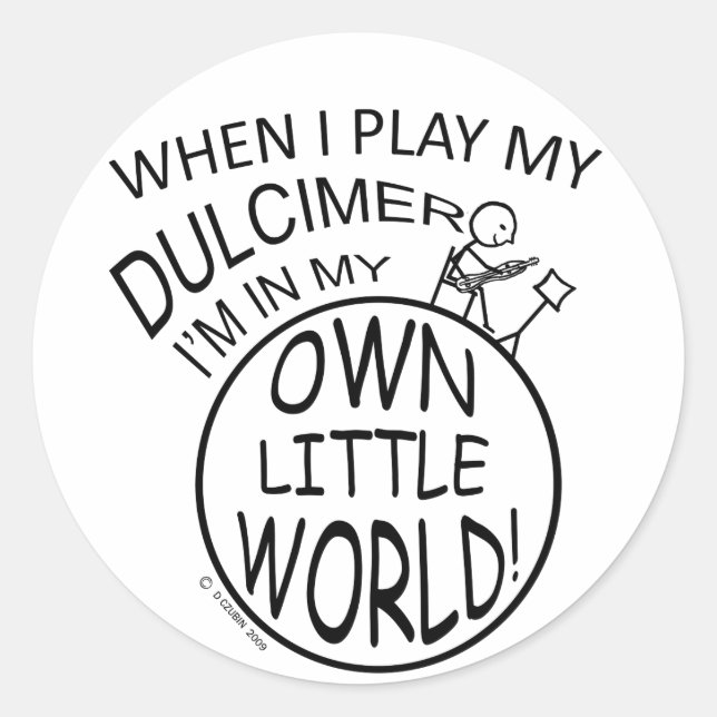 Sticker Rond Dans Mon Petit Monde Dulcimer (Devant)