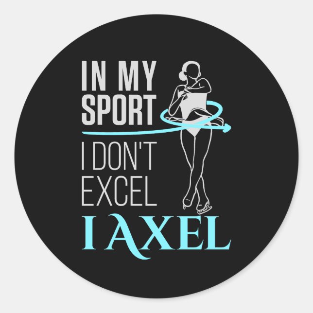 Sticker Rond Dans Mon Sport Figure Patinage Axel Femmes Filles (Devant)