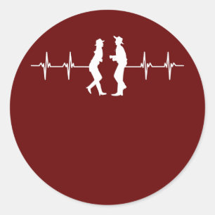 Sticker Rond Danse carré Cowboy Danse occidentale Professeur Da