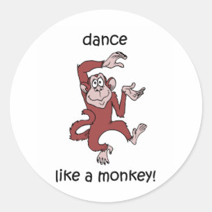 Sticker Rond Danse comme un singe !