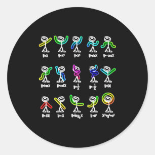 Sticker Rond Danse d'algèbre Figures de graphique drôles Math 
