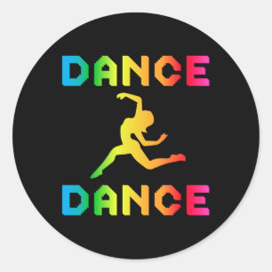 Sticker Rond Danse Danser Soirée Musique Sport Danser Idée cade