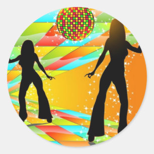Sticker Rond Danse de disco