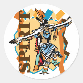Sticker Rond Danse de l'esprit amérindien