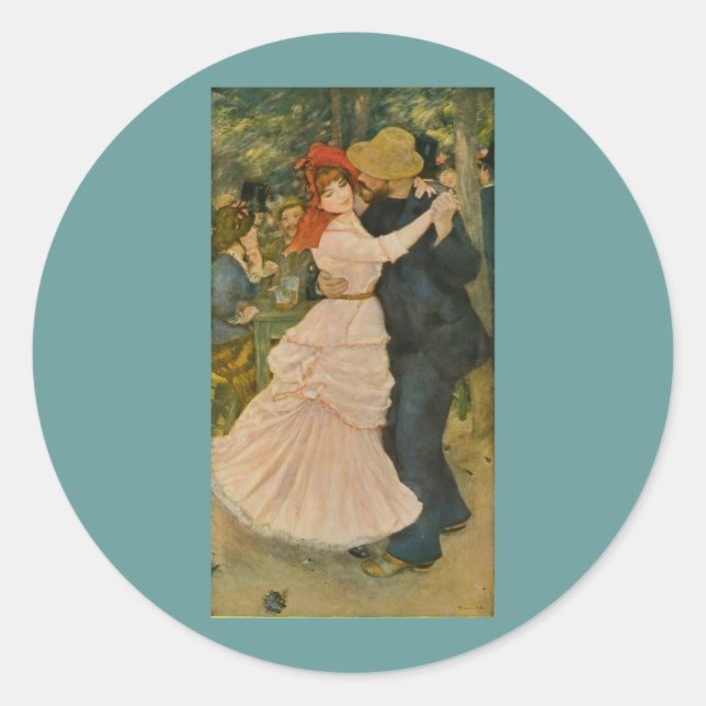 Sticker Rond Danse de Pierre-Auguste Renoir à Bougival (1883) (Devant)