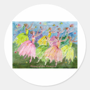Sticker Rond Danse des fleurs