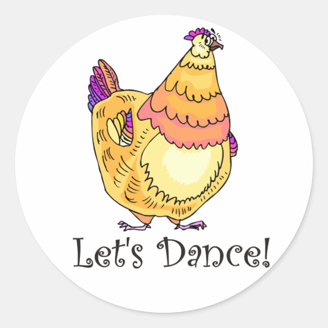 Sticker Rond Danse du poulet (Devant)