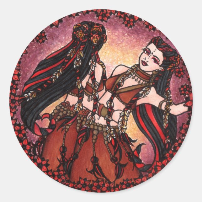 Sticker Rond Danse du ventre de la tribu Gemini (Devant)