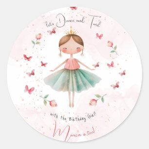 Sticker Rond Danse et tournoi mignon ballerine ballet enfant an
