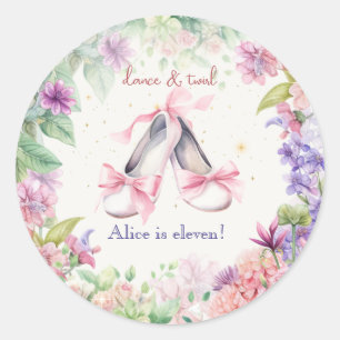 Sticker Rond danse et twirl ballerina anniversaire