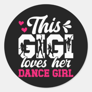 Sticker Rond Danse Gigi Adore Sa Danse Girl Gigi D'Une Danse G