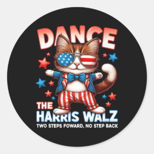 Sticker Rond Danse Harris Wheimer Drôle Chat Ladies Kamala H