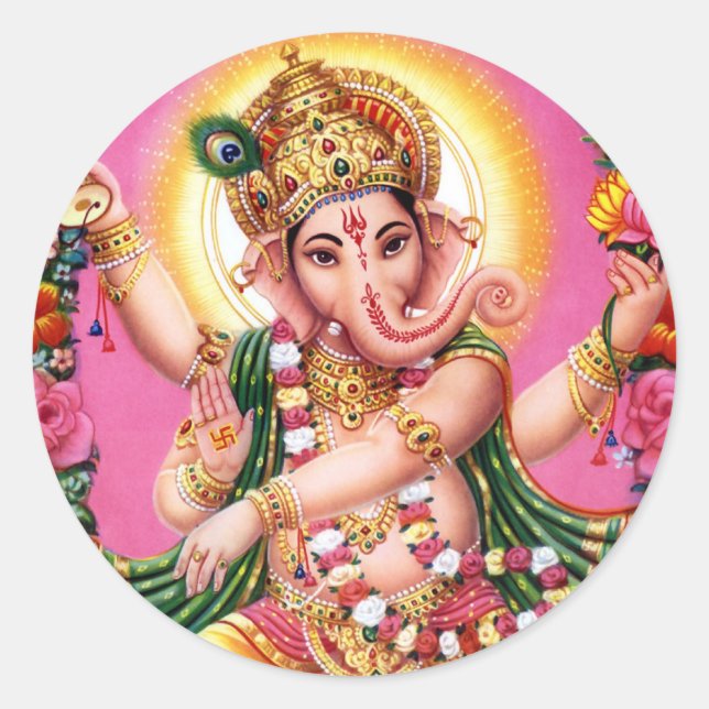 Sticker Rond Danse Lord Ganesha (Devant)