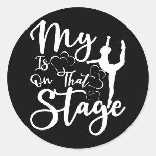 Sticker Rond Danse Maman Tee Mon Coeur Est Sur Cette Scène Danc