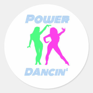 Sticker Rond Danse - Retro Power Dancin 'Girls