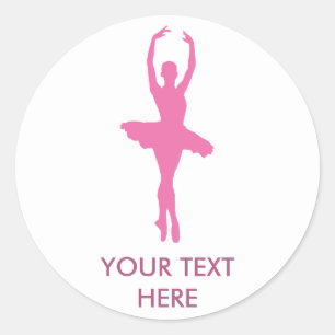 Sticker Rond Danse rose Ballerina