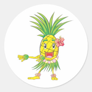 Sticker Rond Danse sur mesure de Hula ananas
