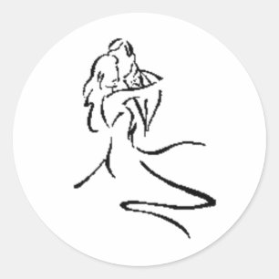 Sticker Rond Danse vintage de couples
