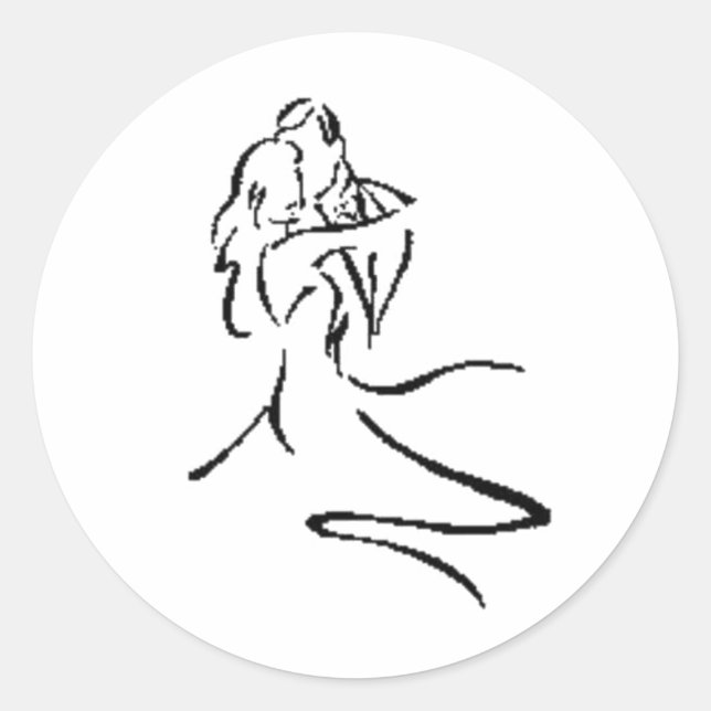 Sticker Rond Danse vintage en couple (Devant)