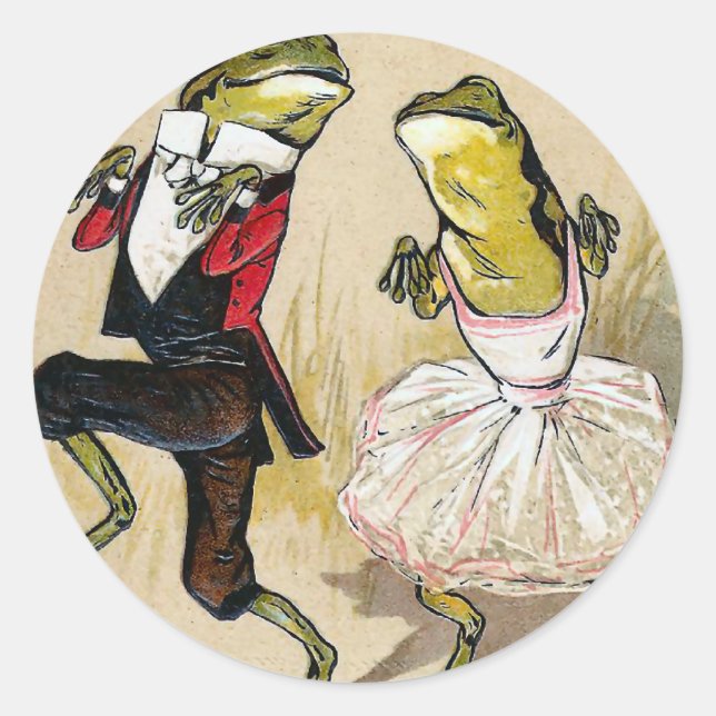 Sticker Rond Danser avec les grenouilles (Devant)