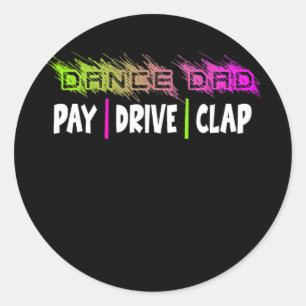 Sticker Rond Danser papa Payer Clavier de lecteur Danser papa