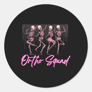 Sticker Rond Danser Squelette Ortho Squad Orthopédique Valentin
