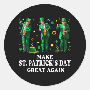 Sticker Rond Danses amusantes de Trump Faire de Saint-Patricks