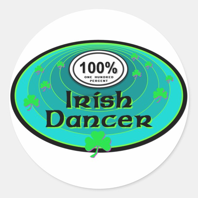 Sticker Rond Danseur 100% irlandais (Devant)