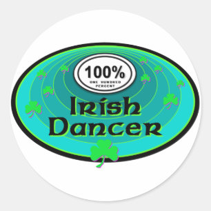 Sticker Rond Danseur 100% irlandais