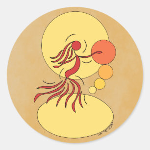 Sticker Rond Danseur abstrait