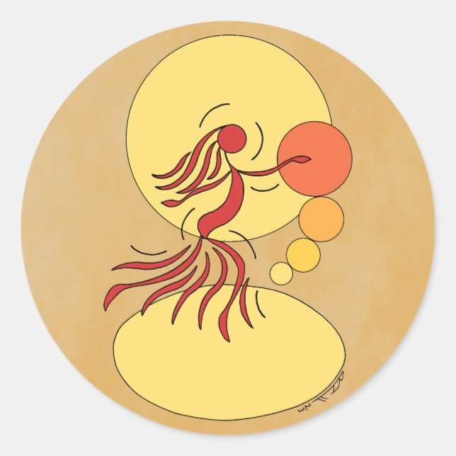 Sticker Rond Danseur abstrait (Devant)
