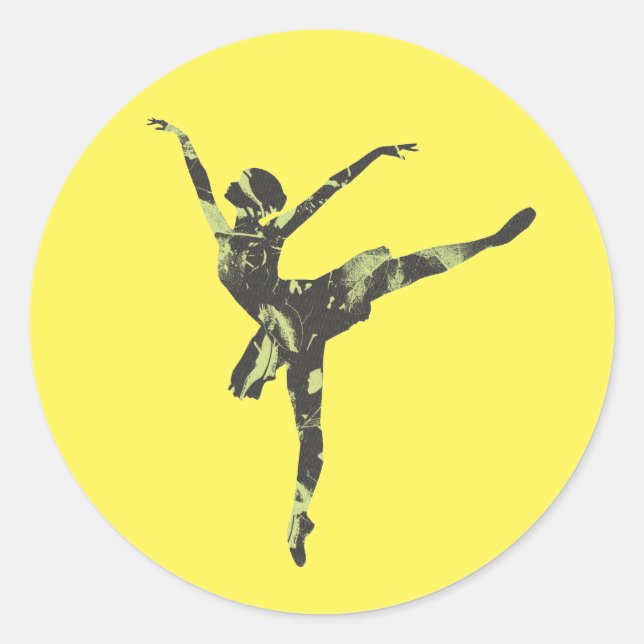 Sticker Rond Danseur de ballet moderne danse moderne (Devant)