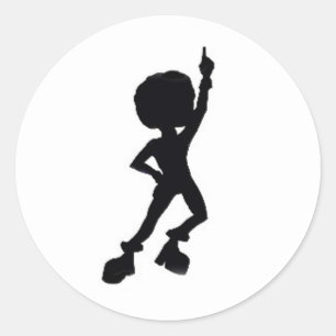 Sticker Rond "Danseur de disco "