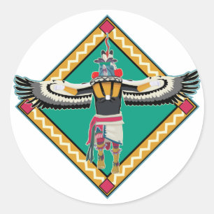 Sticker Rond Danseur de Kachina