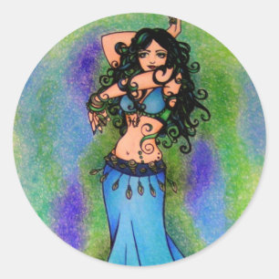 Sticker Rond Danseur du ventre Anniversaire