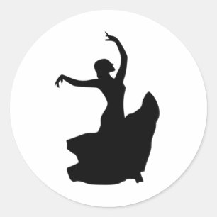Sticker Rond Danseur flamenco uniquement