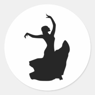 Sticker Rond Danseur flamenco uniquement