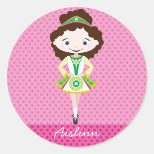 Sticker Rond Danseur irlandais de KIDLETS dansant les cheveux