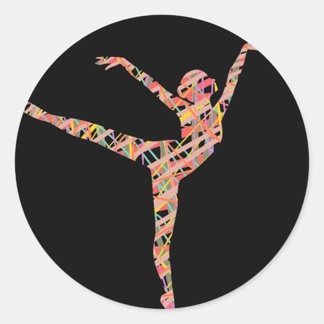 Sticker Rond Danseur moderne Ballet (Devant)