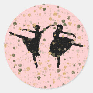 STICKER ROND DANSEURS DE BALLET