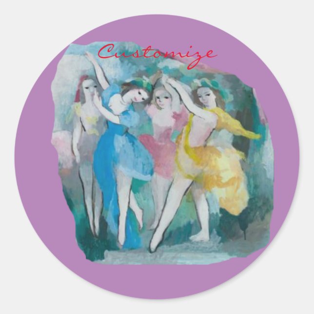 Sticker Rond Danseurs Girl Ballerina Thunder_Cove (Devant)