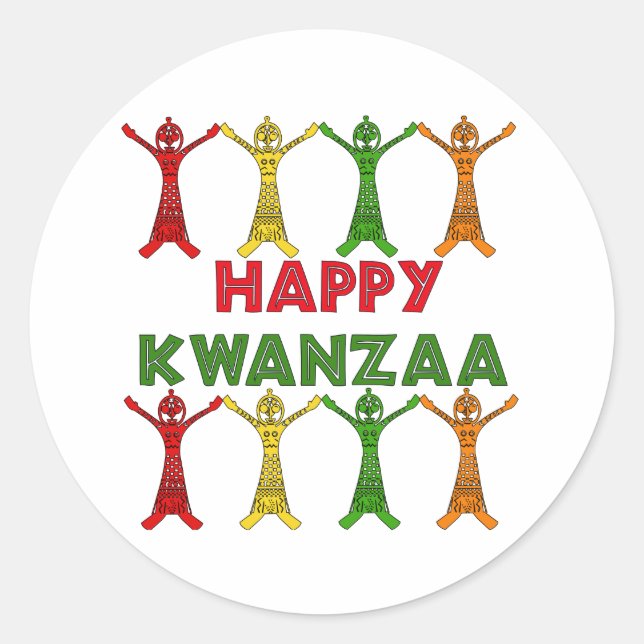 Sticker Rond Danseurs Kwanzaa (Devant)