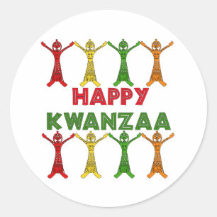 Sticker Rond Danseurs Kwanzaa