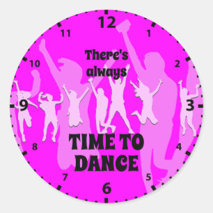 Sticker Rond Danseurs   TOUJOURS LE TEMPS DE DANSER   Rose chau