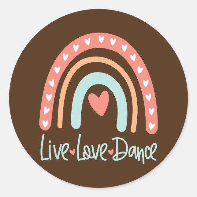 Sticker Rond Danseuse Dance Enseignant Live Love Ballet Tap Hip (Devant)