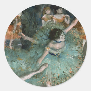 Sticker Rond Danseuse, danseuse en vert   Edgar Degas