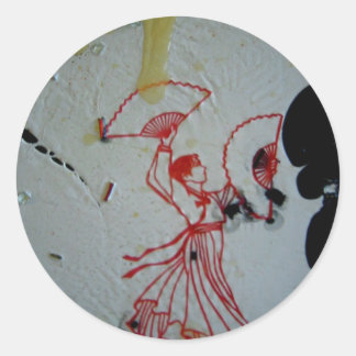 Sticker Rond "Danseuse éventail 2"